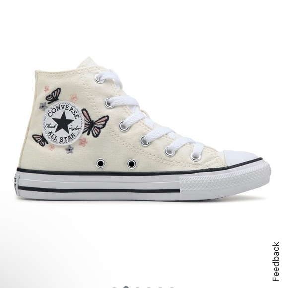 Converse Chuck Taylor All Star High Top Butterfly Embroidered Youth 11 A08739F - Picture 4 of 15